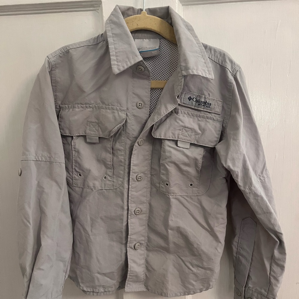 2 item bundle Columbia PFG boys fishing shirt and Columbia fleece zip up